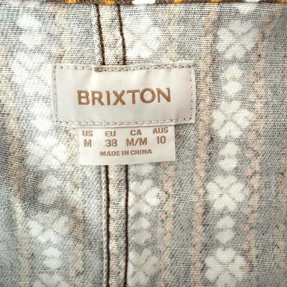 Brixton Women’s Providence Overshirt Tan & White Printed Cotton Jacket Size M - Picture 5 of 9